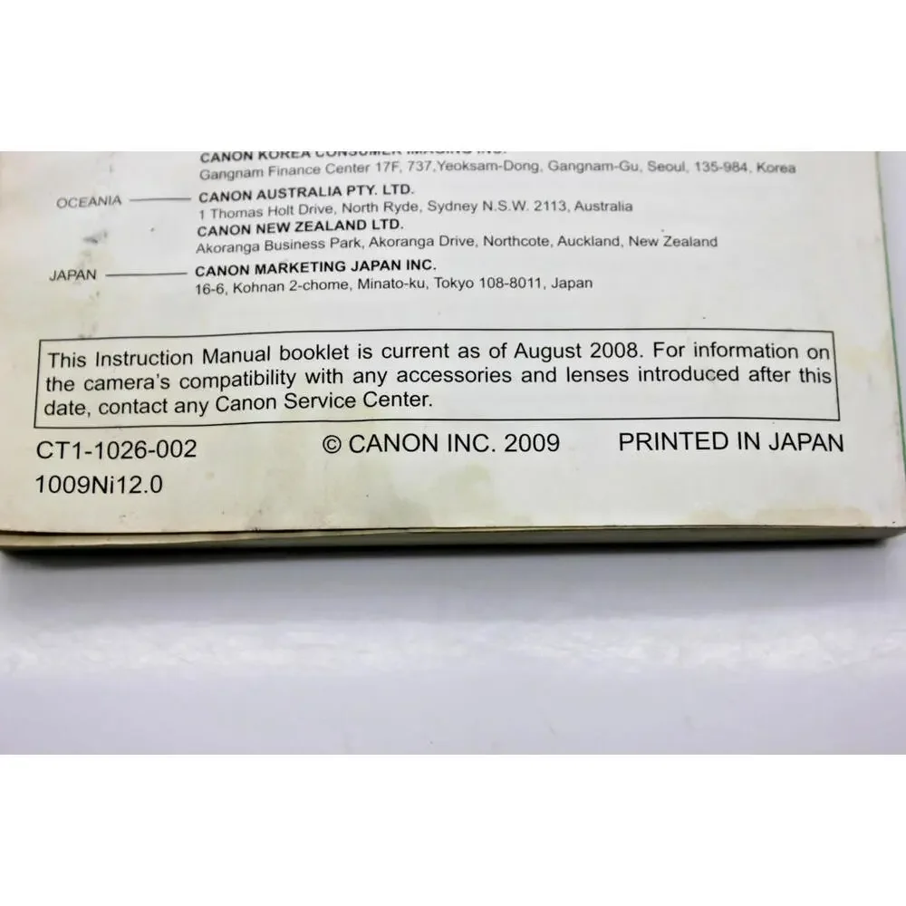 Canon EOS 50D Camera Instruction Manual